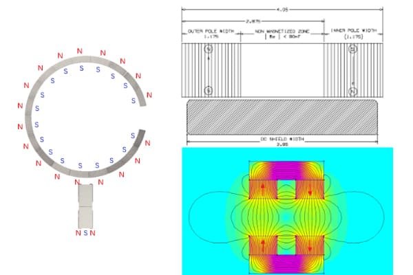 A technical drawing of a MagSafe compatible magnet ring array