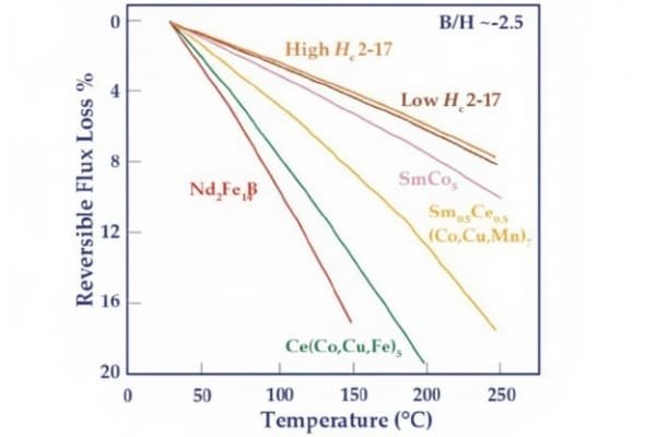 A diagram illustrating the three types of magnetic loss: Reversible, Irreversible, and Permanent.